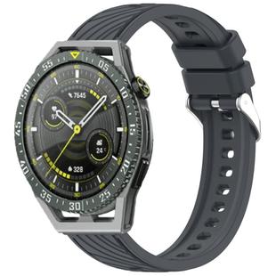 For Huawei Watch GT 3 SE Stripe Texture 22mm Silicone Watch Band(Dark Gray)