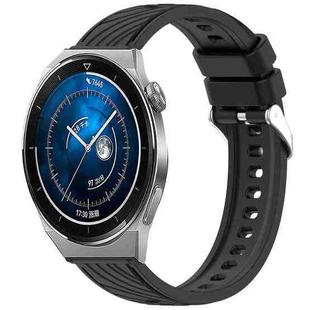 For Huawei Watch GT3 Pro 46mm Stripe Texture 22mm Silicone Watch Band(Black)