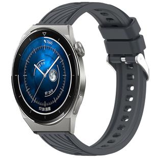 For Huawei Watch GT3 Pro 46mm Stripe Texture 22mm Silicone Watch Band(Dark Gray)