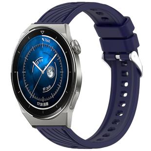 For Huawei Watch GT3 Pro 46mm Stripe Texture 22mm Silicone Watch Band(Midnight Blue)