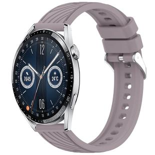 For Huawei Watch GT3 46mm Stripe Texture 22mm Silicone Watch Band(Roland Purple)