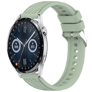 For Huawei Watch GT3 46mm Stripe Texture 22mm Silicone Watch Band(Light Green)