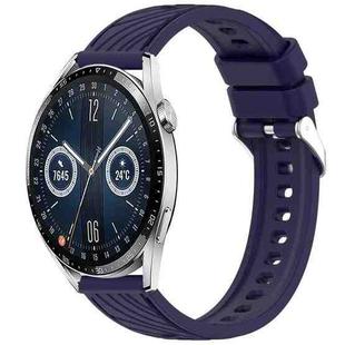 For Huawei Watch GT3 46mm Stripe Texture 22mm Silicone Watch Band(Midnight Blue)