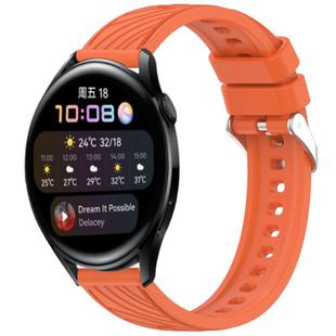 For Huawei Watch 3 Stripe Texture 22mm Silicone Watch Band(Orange)