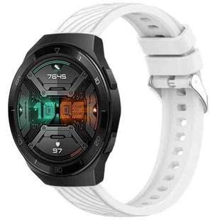 For Huawei Watch GT 2E Stripe Texture 22mm Silicone Watch Band(White)