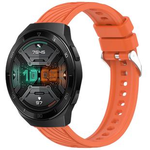 For Huawei Watch GT 2E Stripe Texture 22mm Silicone Watch Band(Orange)