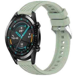 For Huawei GT2 46mm Stripe Texture 22mm Silicone Watch Band(Light Green)