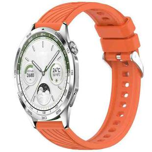 For Huawei Watch GT 5 46mm Stripe Texture 22mm Silicone Watch Band(Orange)