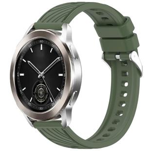 For Xiaomi Watch S3 Stripe Texture 22mm Silicone Watch Band(Dark Green)