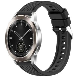 For Xiaomi Watch S3 Stripe Texture 22mm Silicone Watch Band(Black)