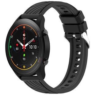 For Xiaomi MI Watch S1 Pro Stripe Texture 22mm Silicone Watch Band(Black)