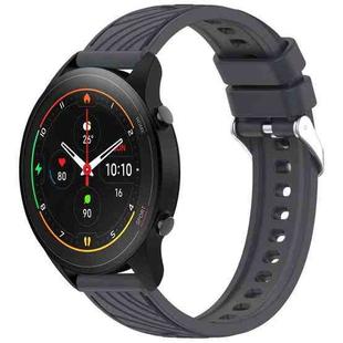 For Xiaomi MI Watch S1 Pro Stripe Texture 22mm Silicone Watch Band(Dark Gray)