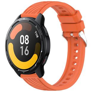 For Xiaomi Watch S1 Active Stripe Texture 22mm Silicone Watch Band(Orange)