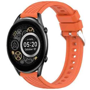 For Xiaomi Haylou RT2 LS10 Stripe Texture 22mm Silicone Watch Band(Orange)