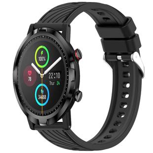 For Xiaomi Haylou RT LS05S Stripe Texture 22mm Silicone Watch Band(Black)