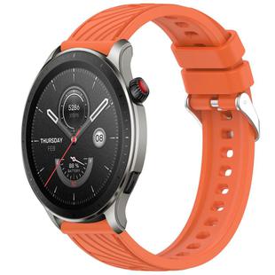 For Amazfit GTR 4 Stripe Texture 22mm Silicone Watch Band(Orange)