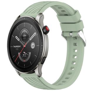 For Amazfit GTR 4 Stripe Texture 22mm Silicone Watch Band(Light Green)