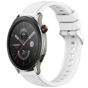 For Amazfit GTR 4 Pro Stripe Texture 22mm Silicone Watch Band(White)