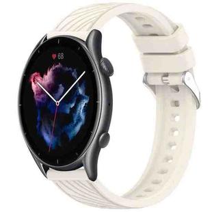 For Amazfit GTR 3 Stripe Texture 22mm Silicone Watch Band(Starlight)