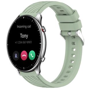 For Amazfit GTR 2 Stripe Texture 22mm Silicone Watch Band(Light Green)