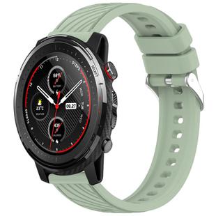 For Amazfit 3 Stripe Texture 22mm Silicone Watch Band(Light Green)