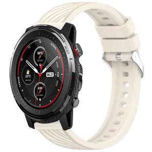 For Amazfit 3 Stripe Texture 22mm Silicone Watch Band(Starlight)