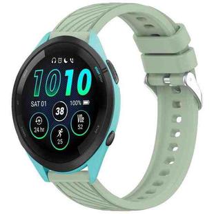 For Garmin Forerunner 265 Stripe Texture 22mm Silicone Watch Band(Light Green)