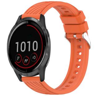 For Garmin Vivoactive 4 Stripe Texture 22mm Silicone Watch Band(Orange)