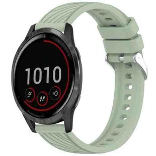 For Garmin Vivoactive 4 Stripe Texture 22mm Silicone Watch Band(Light Green)