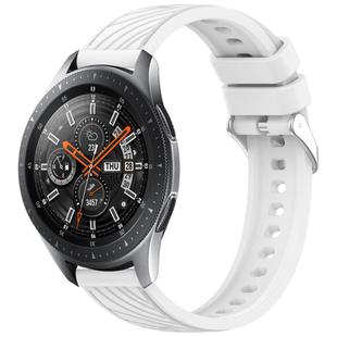 For Samsung Galaxy Watch 46mm Stripe Texture 22mm Silicone Watch Band(White)