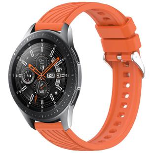 For Samsung Galaxy Watch 46mm Stripe Texture 22mm Silicone Watch Band(Orange)