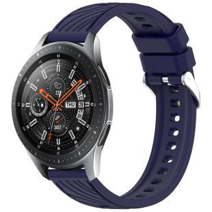 For Samsung Galaxy Watch 46mm Stripe Texture 22mm Silicone Watch Band(Midnight Blue)