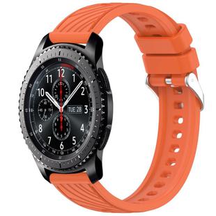 For Samsung Gear S3 Frontier Stripe Texture 22mm Silicone Watch Band(Orange)