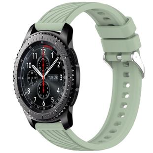 For Samsung Gear S3 Frontier Stripe Texture 22mm Silicone Watch Band(Light Green)