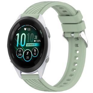 For Garmin Forerunner 265S Music Stripe Texture 18mm Silicone Watch Band(Light Green)