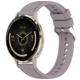 For Garmin Venu 3S Stripe Texture 18mm Silicone Watch Band(Roland Purple)