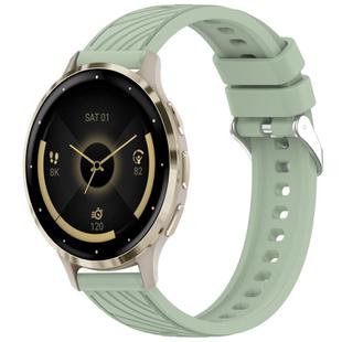 For Garmin Venu 3S Stripe Texture 18mm Silicone Watch Band(Light Green)