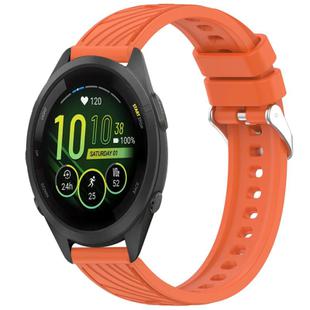 For Garmin Forerunner 265S Stripe Texture 18mm Silicone Watch Band(Orange)