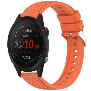 For Garmin Forerunner 255S Music Stripe Texture 18mm Silicone Watch Band(Orange)