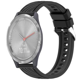 For Garmin Vivomove 3S Stripe Texture 18mm Silicone Watch Band(Black)