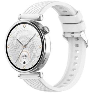 For Huawei Watch GT 5 41mm Stripe Texture 18mm Silicone Watch Band(White)