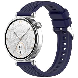 For Huawei Watch GT 5 41mm Stripe Texture 18mm Silicone Watch Band(Midnight Blue)