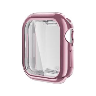 For Apple Watch Series 10 46mm Full Coverage TPU Electroplated Watch Case(Pink)