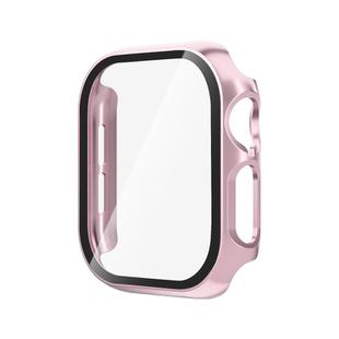 For Apple Watch Series 10 42mm Tempered Glass Film Integrated PC Watch Case(Rose Pink)