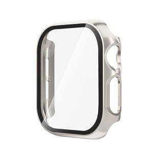 For Apple Watch Series 10 42mm Tempered Glass Film Integrated PC Watch Case(Starlight)