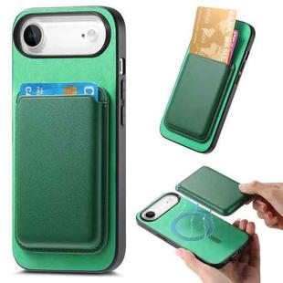 For iPhone Air Retro Magsafe Card Bag PU Back Cover Phone Case(Green)