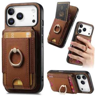 For iPhone 17 Pro Max Retro Splitable Magnetic Stand Card Bag Leather Phone Case(Brown)