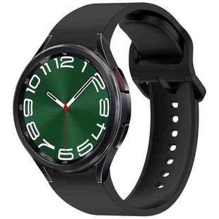 For Samsung Galaxy Watch 6 Classic 47mm Solid Color Colorful Buckle Quick Release Silicone Watch Band(Black)