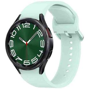 For Samsung Galaxy Watch 6 Classic 47mm Solid Color Colorful Buckle Quick Release Silicone Watch Band(Light Green)