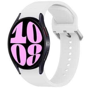 For Samsung Galaxy Watch 6 44mm Solid Color Colorful Buckle Quick Release Silicone Watch Band(White)